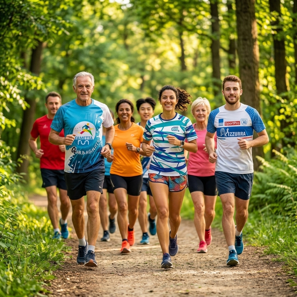 Gruppo di runner nel parco